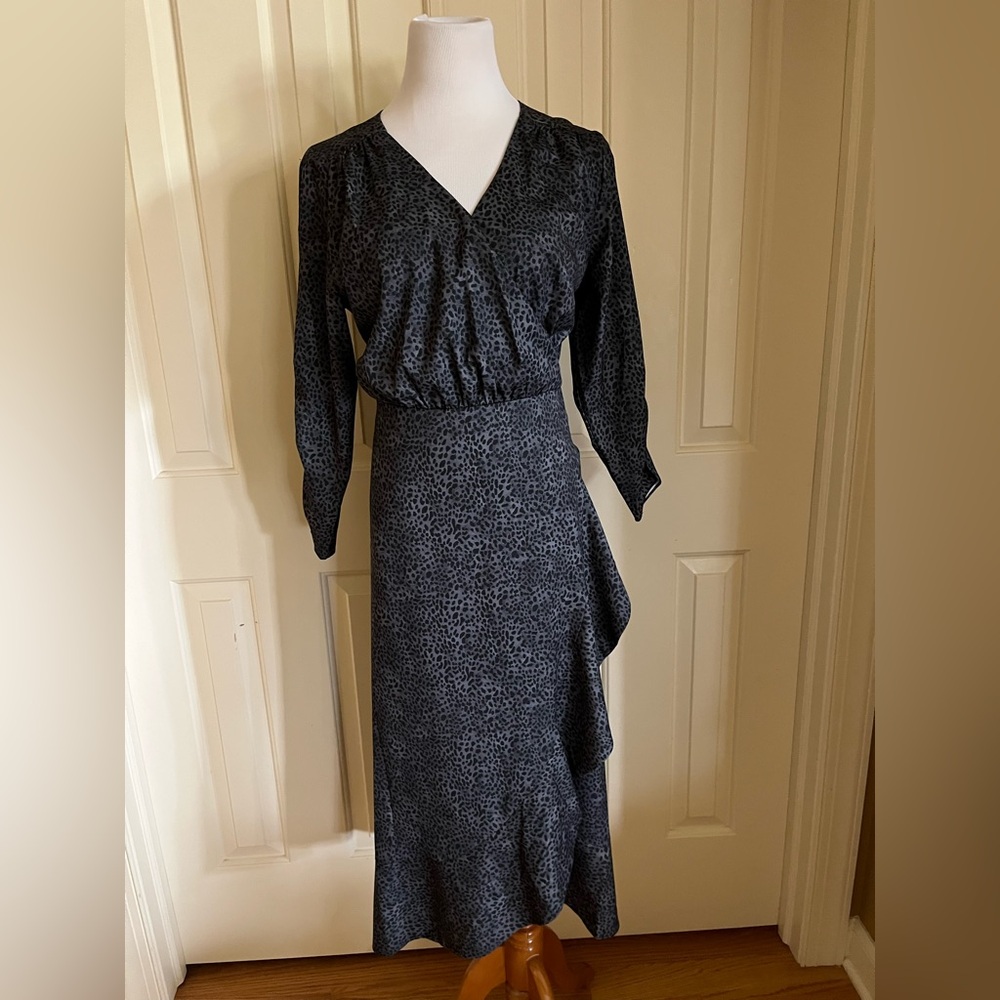 New Asymmetrical Wrap Dress with V-Neck 12 Animal Print